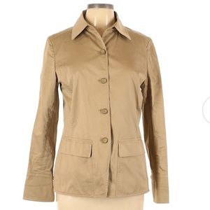 Anne Klein tan button up top/ jacket